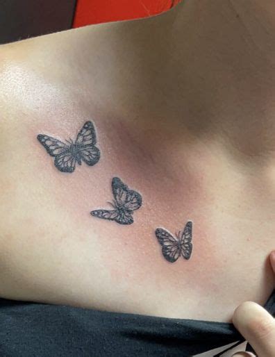 collar bone small butterfly tattoo on chest|Beautiful Butterfly Collar Bone Tattoos for Women